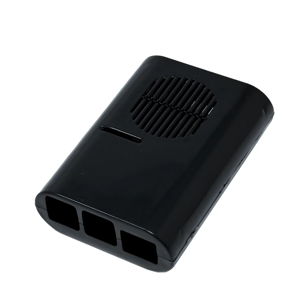 Raspberry Pi 4 Black Compact ABS Case w/ Fan Slot