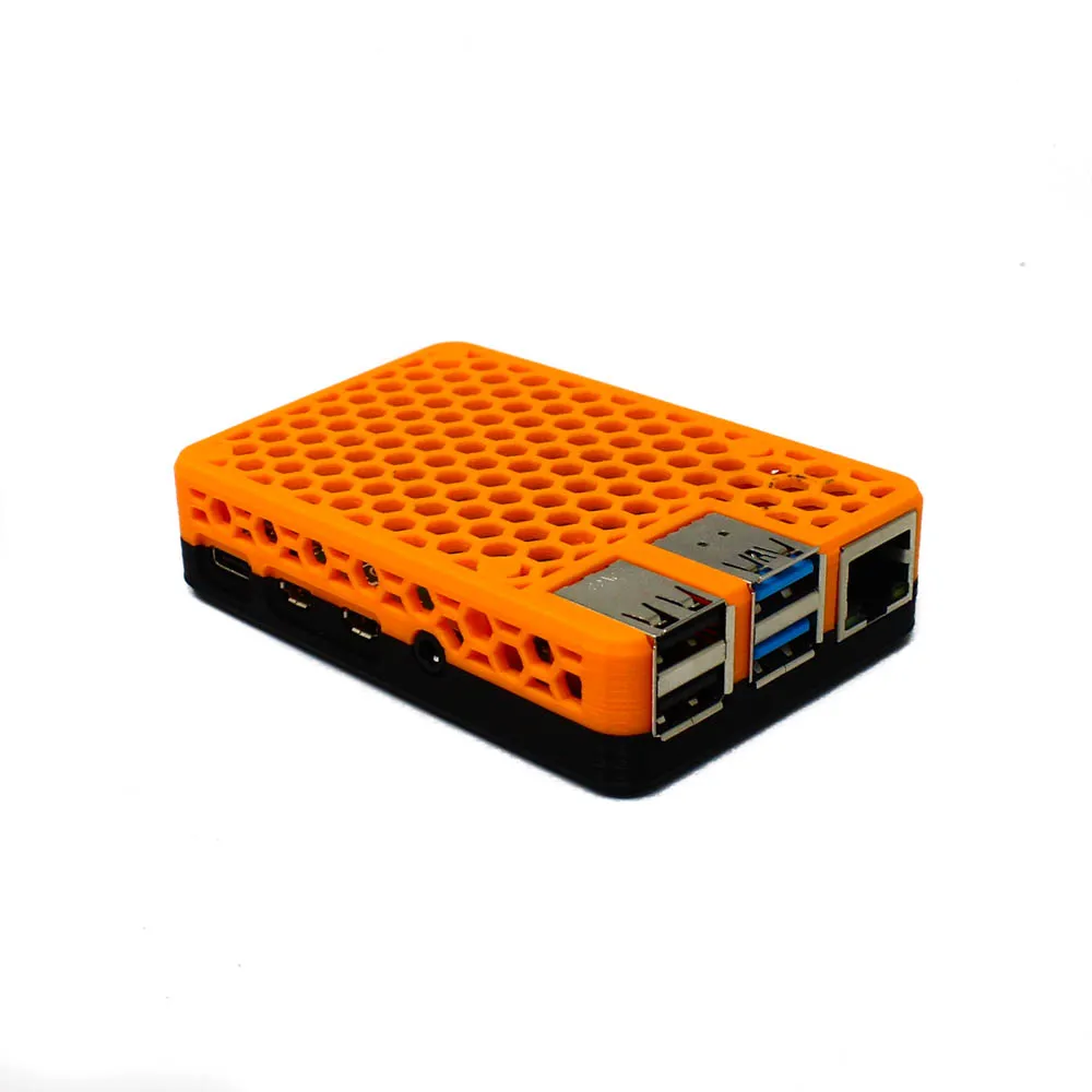 Raspberry Pi 4 Case, Black-Orange - Image 2