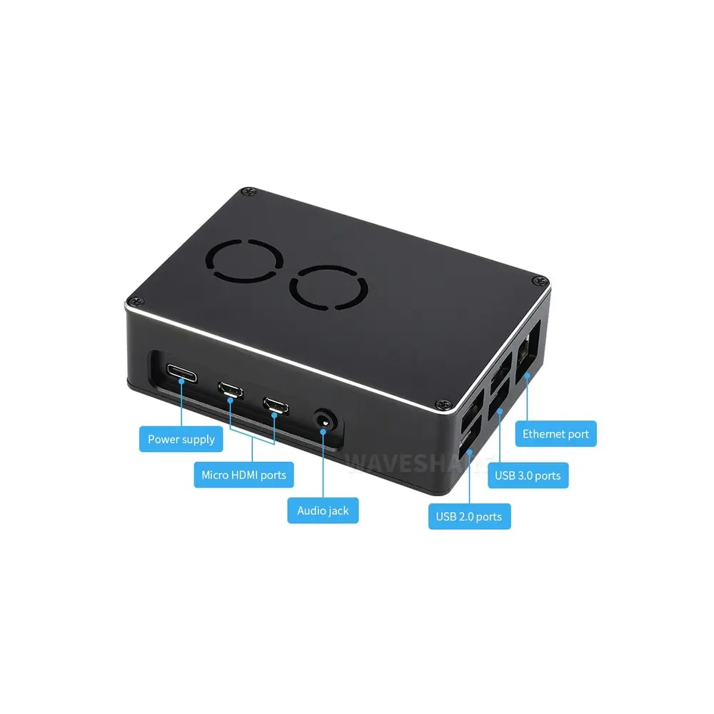 Raspberry Pi 4 Dual Fan Aluminum Cooling Case - Image 5