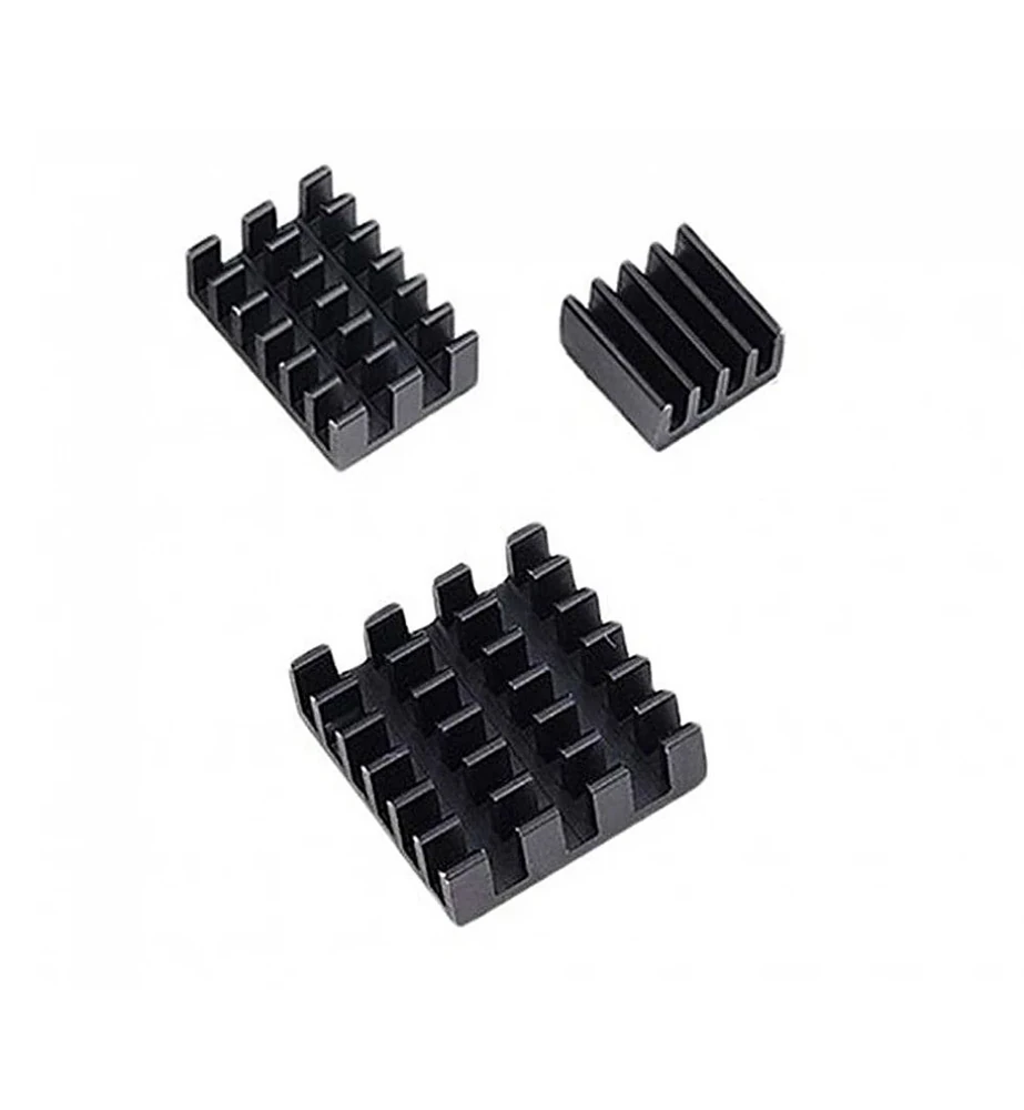 Raspberry Pi 4B Black Aluminum 3-in-1 Heatsink Set