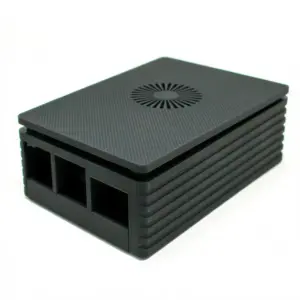Raspberry Pi 4B Black Injection Molded Case w/ 3007 Fan Support