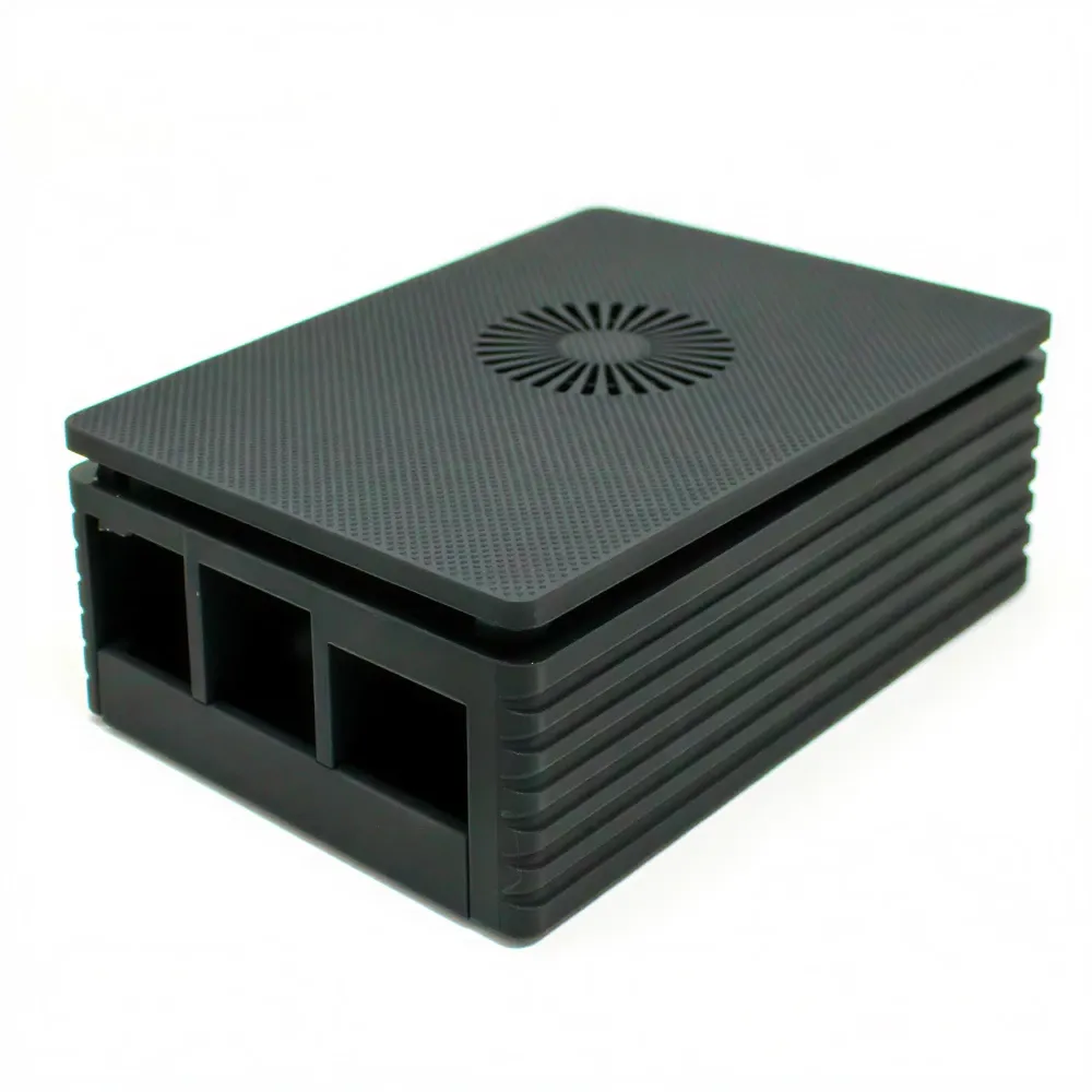 Raspberry Pi 4B Black Injection Molded Case w/ 3007 Fan Support