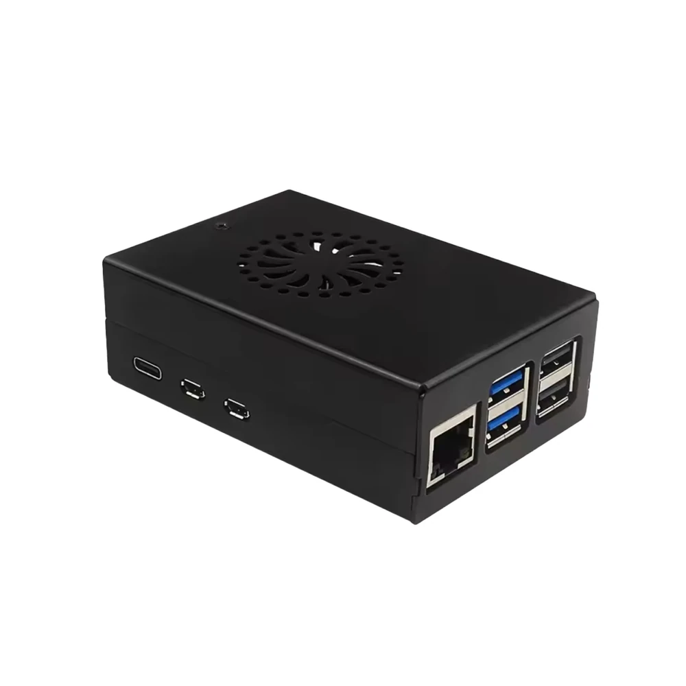 Raspberry Pi 5 Black Aluminum Case, Active Cooling - Image 2