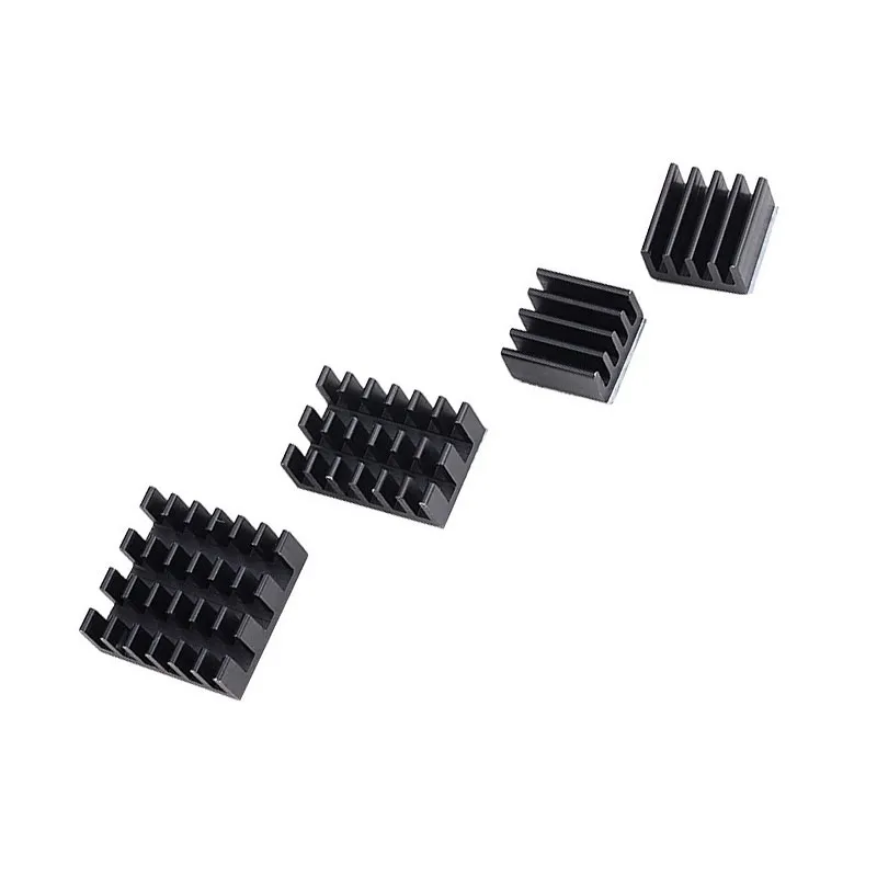 Raspberry Pi Aluminum Heatsink Set - Black (4-Piece) - Image 2