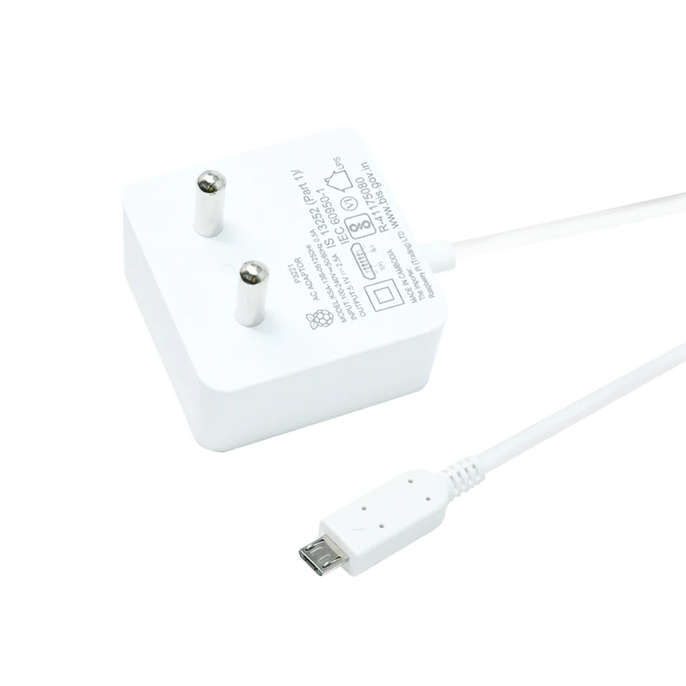 Raspberry Pi Micro USB 5.1V 2.5A Power Supply (White)