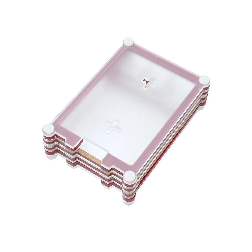 Red/Clear 9-Layer Acrylic Case for Raspberry Pi 4B - Image 2