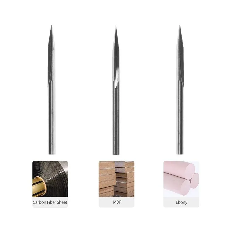 Snapmaker Straight Groove V-bits for CNC Machining (3-Pack) - Image 2