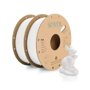 SOVOL PLA 1.75mm Filament, White, 2kg Twin Pack
