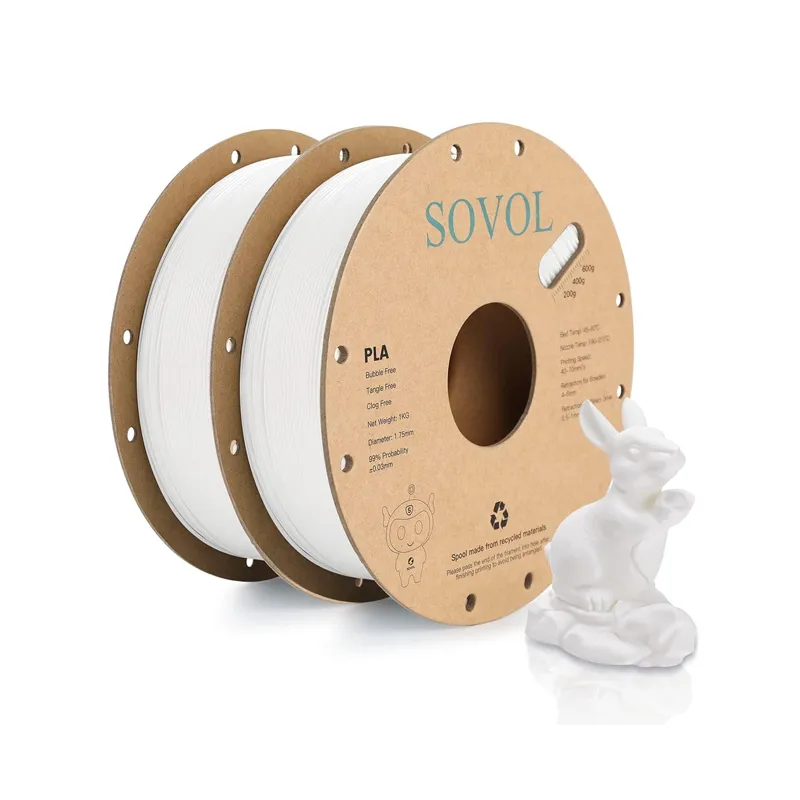 SOVOL PLA 1.75mm Filament, White, 2kg Twin Pack