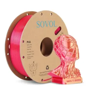 SOVOL Silk Dual Color PLA Filament 1.75mm Gold+Rose Red