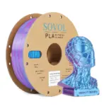 SOVOL Silk Dual Color PLA Filament, Blue+Rose Red