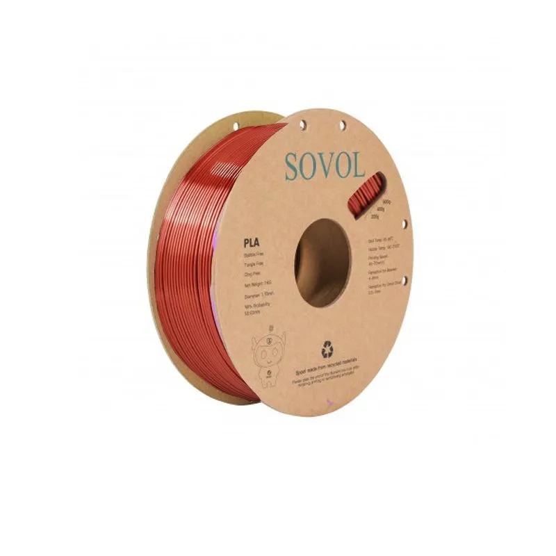 SOVOL Silk PLA Filament, Copper, 1.75mm, 1kg - Image 2