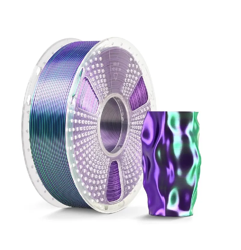 SUNLU Silk PLA+ Dual Color Filament - Green Purple 1.75mm 1kg