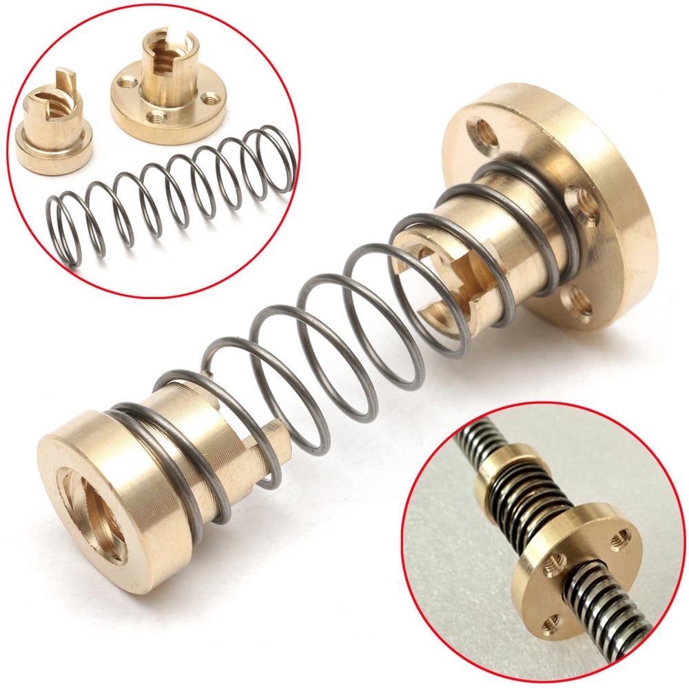 T8 Anti-backlash Spring Loaded Nut for 8mm Lead Screw - Image 2