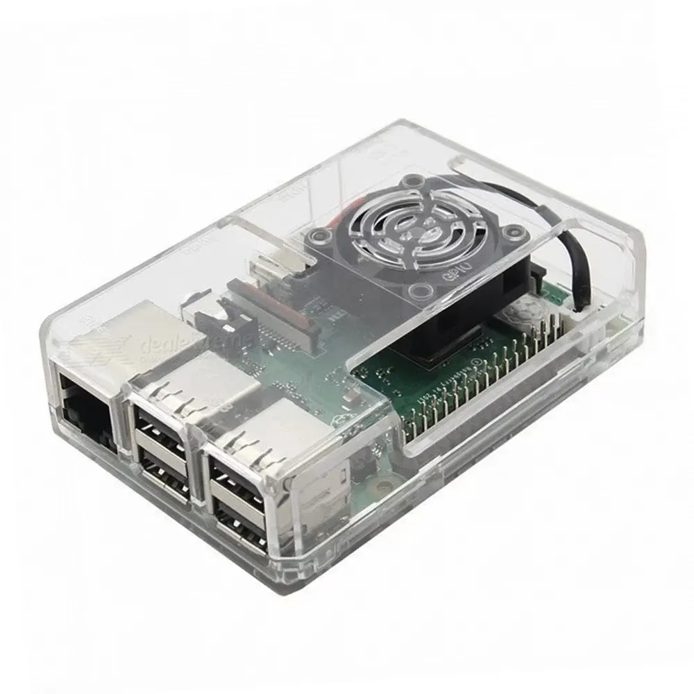 Transparent ABS Case for Raspberry Pi 3/3+ w/ Fan Slot
