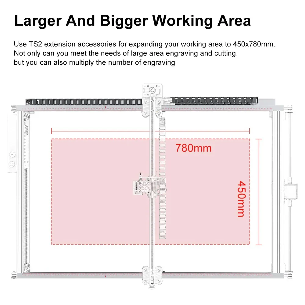 Two Trees TS2 Laser Engraver Extension Kit 450x780mm - Image 4
