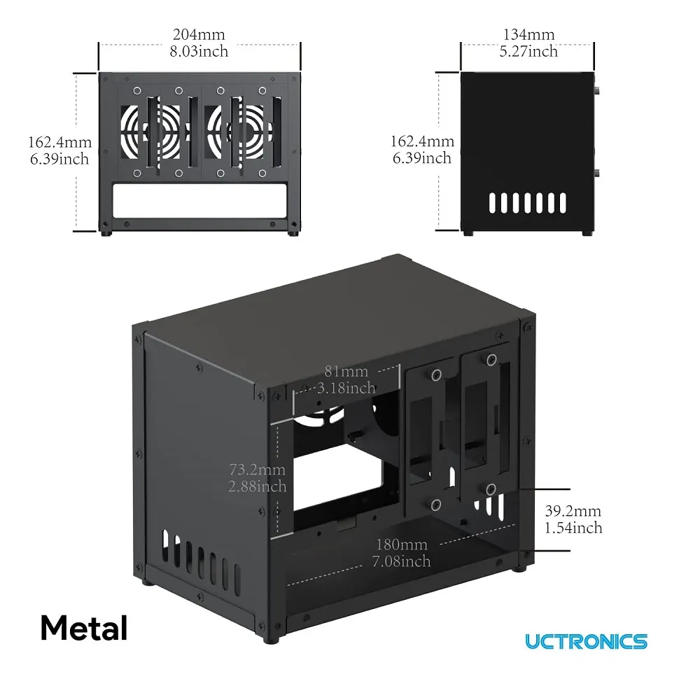 Uctronics U6260 Cluster Enclosure for 4x Raspberry Pi & 4x SSD - Image 3