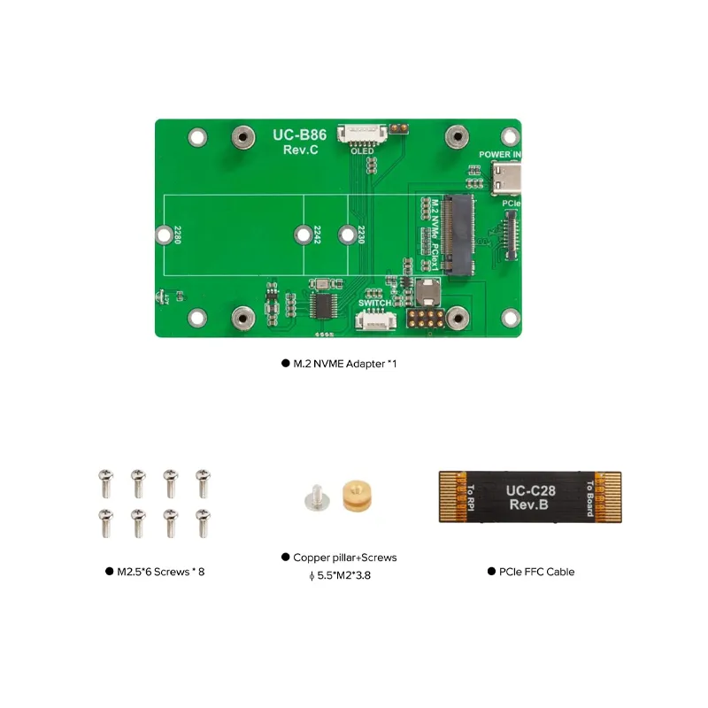 Uctronics U6285 NVMe M.2 SSD to PCIe Adapter for Raspberry Pi 5 - Image 3