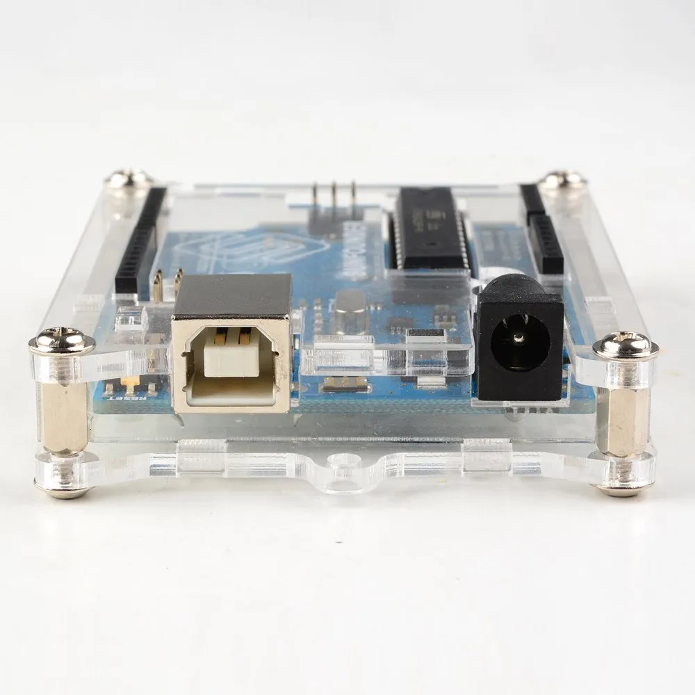 Uno R3 Compatible Board with USB Cable & Acrylic Case - Image 2