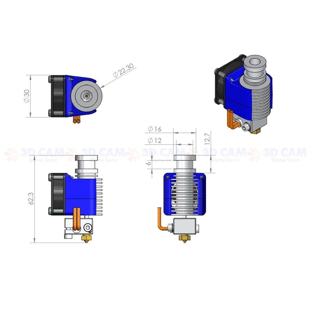 Wanhao 1.75mm Direct Drive Extruder Full Kit - Image 6