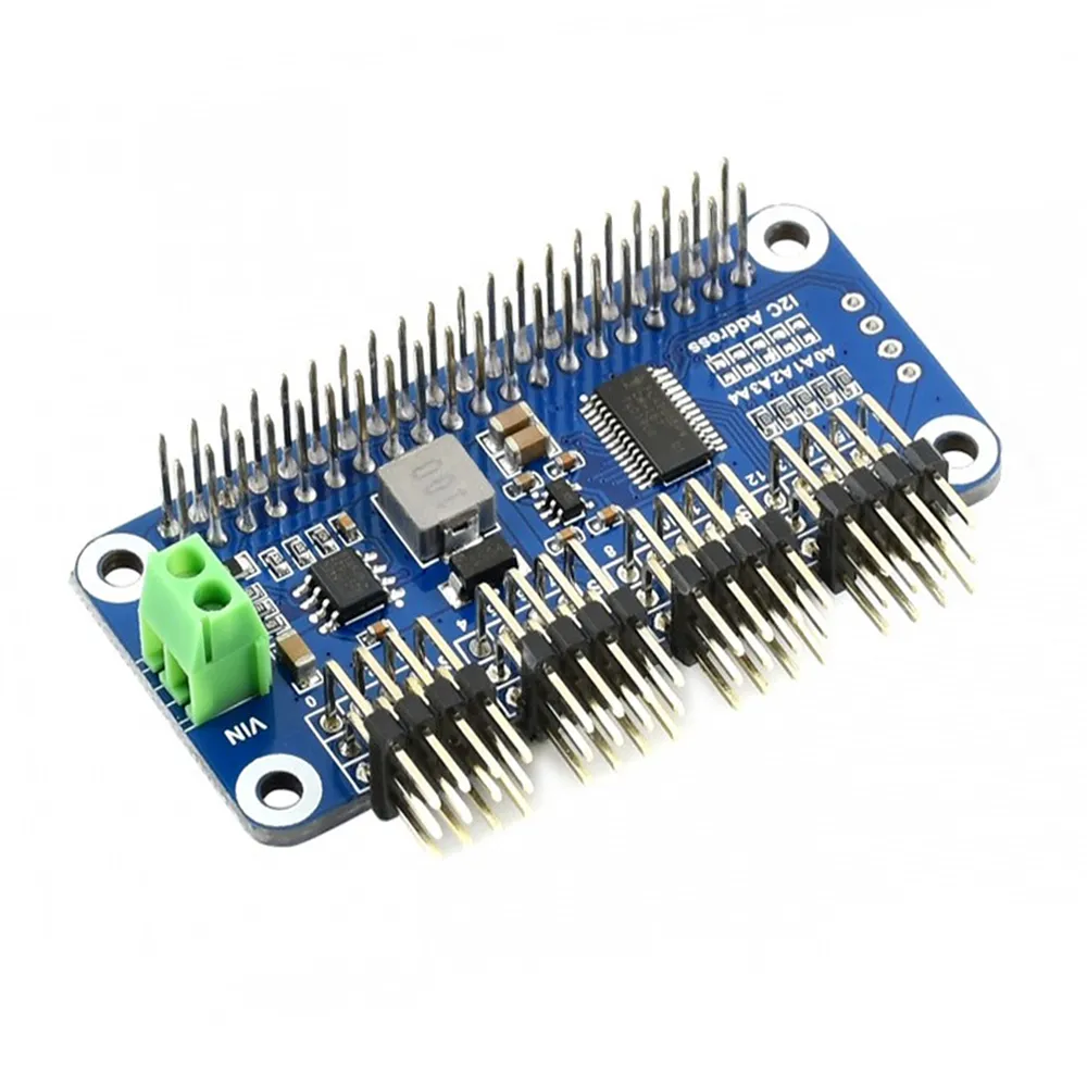 Waveshare 16-Ch 12-bit Servo Driver HAT (B) for Pi I2C