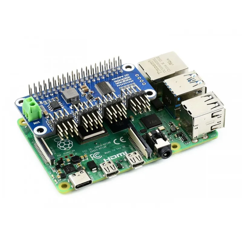 Waveshare 16-Ch 12-bit Servo Driver HAT (B) for Pi I2C - Image 3