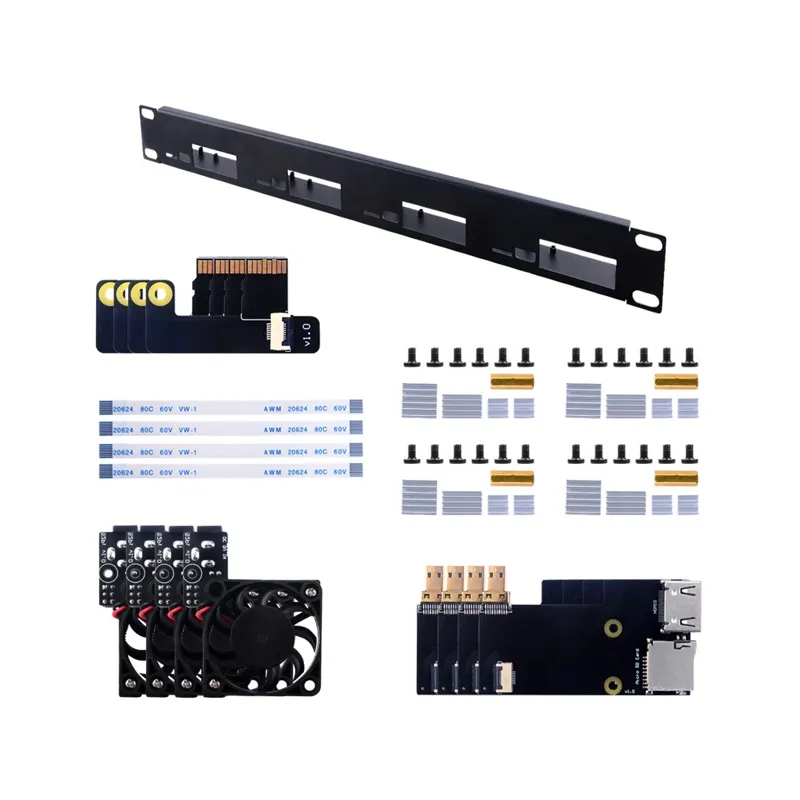 Waveshare 1U 19" Rack Kit for 4x Raspberry Pi 4B - Image 2