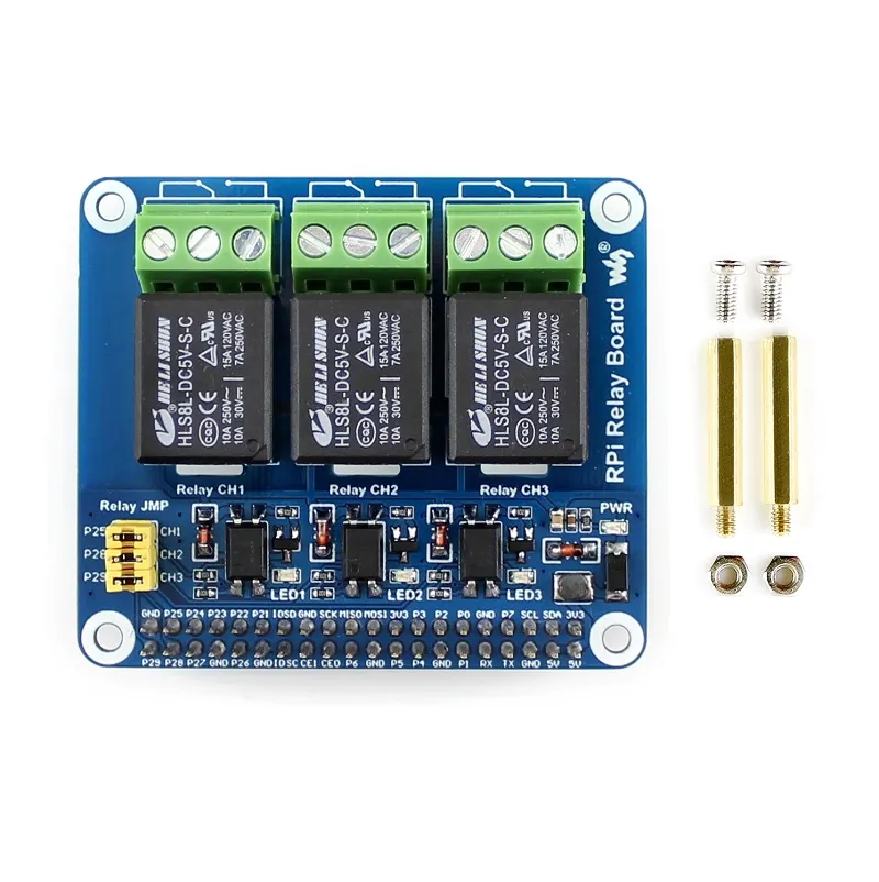 Waveshare 3-Channel Relay HAT for Raspberry Pi 3/4 - Image 4