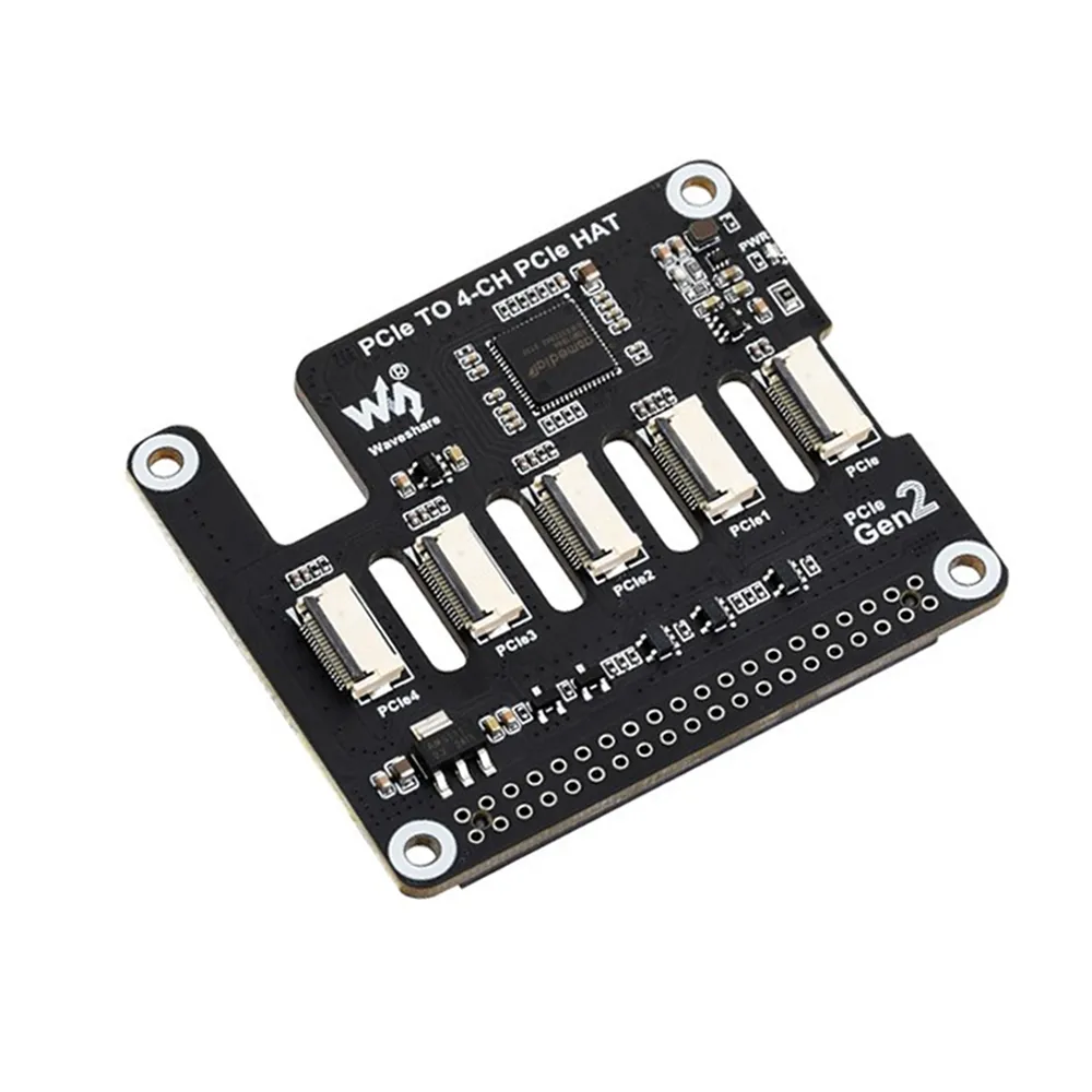 Waveshare 4-Ch PCIe FFC Adapter Board for Raspberry Pi 5