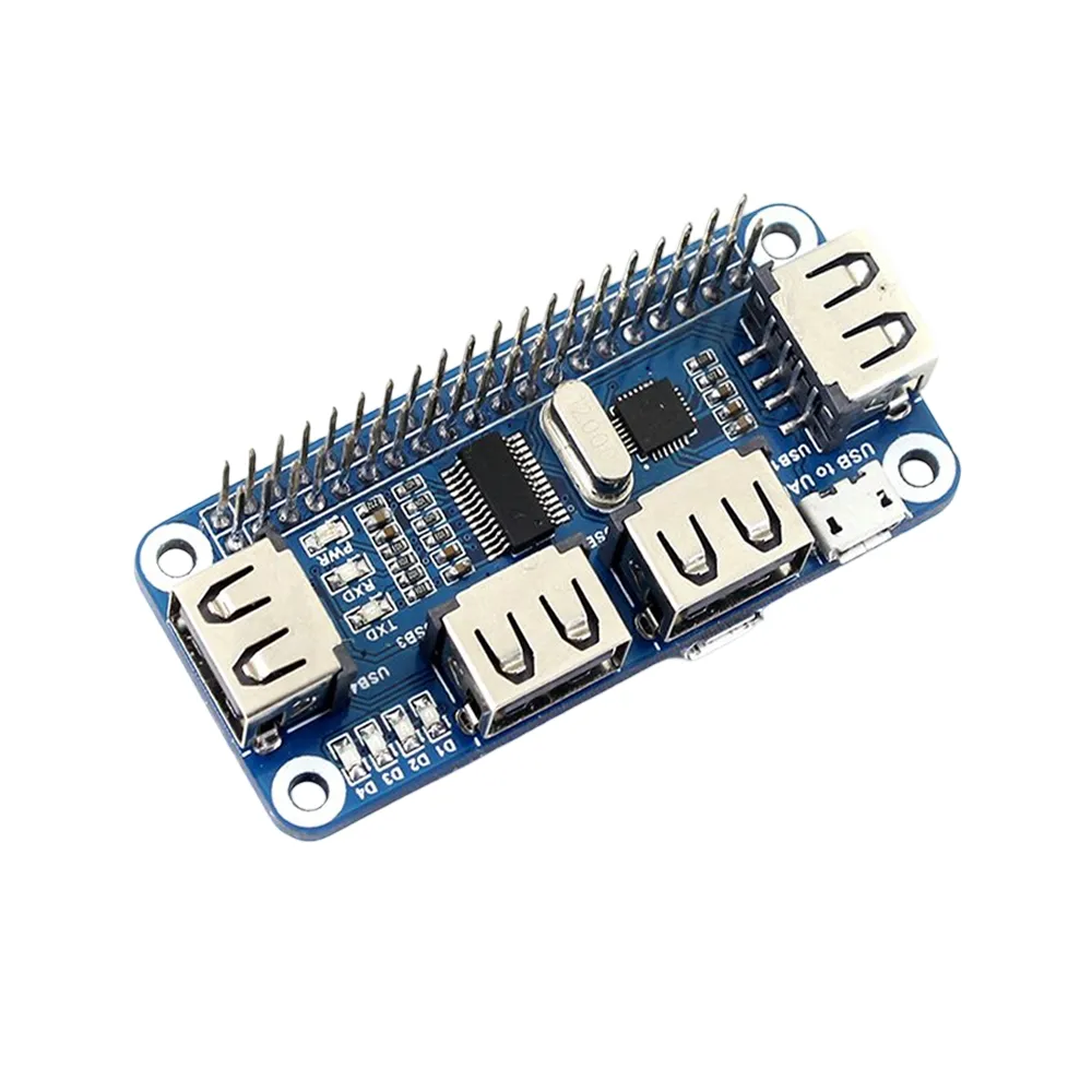 Waveshare 4-Port USB 2.0 Hub & Serial Converter for Pi Zero