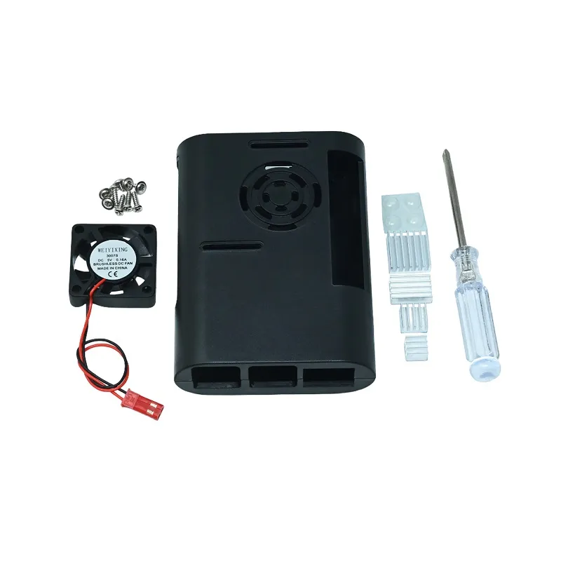 Waveshare Black ABS Case for Raspberry Pi 4 w/ Fan - Image 2