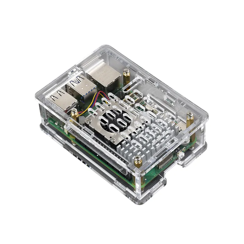 Waveshare Clear Acrylic Case for Raspberry Pi 5, Active Cooler Support - Image 2