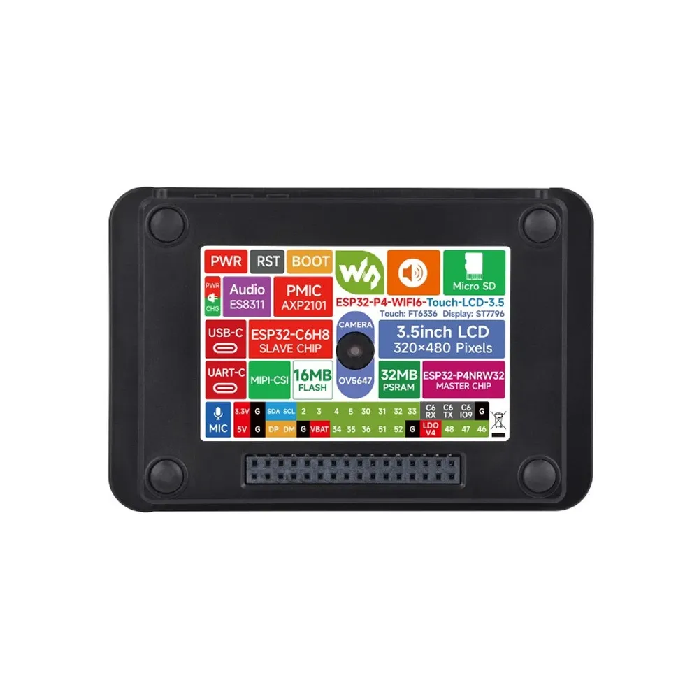 Waveshare ESP32-P4-WIFI6 3.5in Vision Dev Board without Battery - Image 3