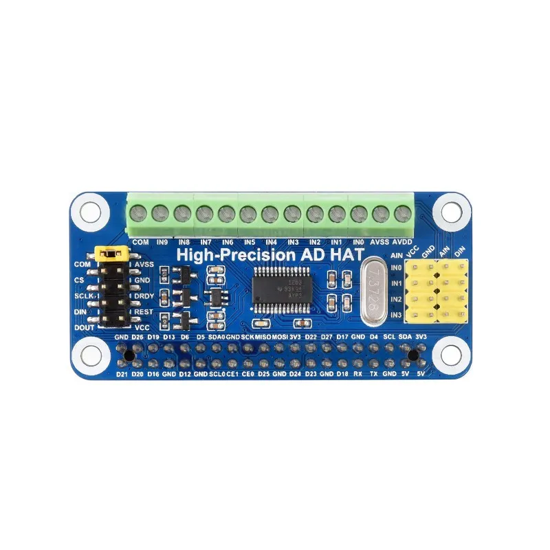 Waveshare High-Precision AD HAT ADS1263 10-Ch 32-Bit ADC - Image 3