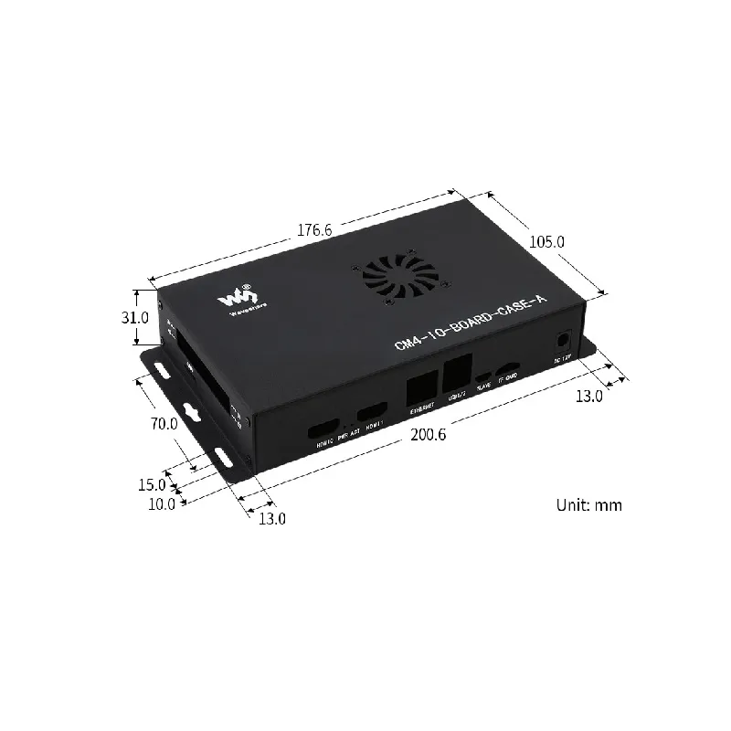 Waveshare Metal Box (A) for Raspberry Pi CM4 IO Board w/ Fan - Image 4