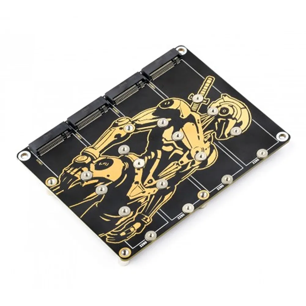 Waveshare PCIe to 4-Ch M.2 NVMe Adapter for Raspberry Pi 5