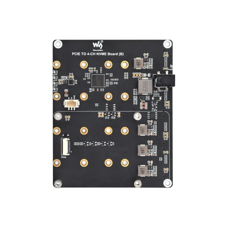 Waveshare PCIe to 4-Ch M.2 NVMe Adapter for Raspberry Pi 5 - Image 3