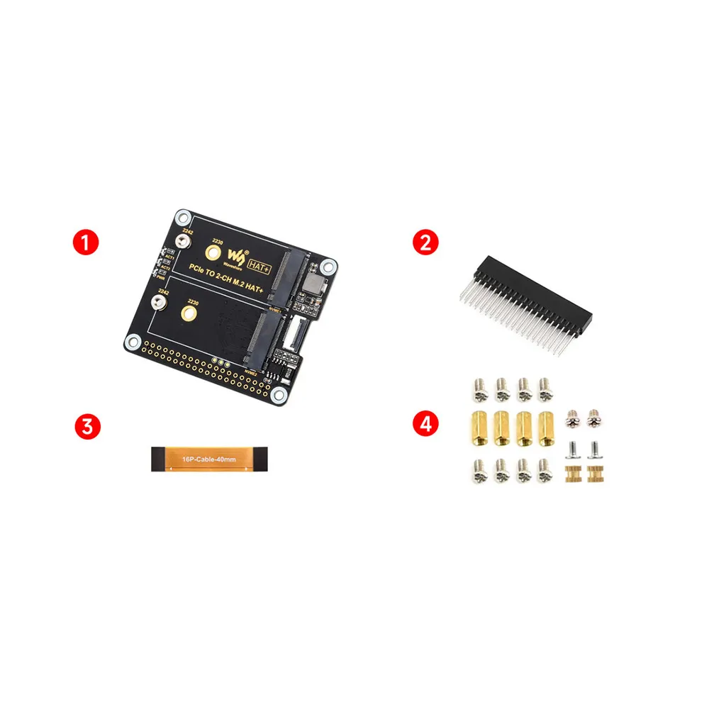 Waveshare PCIe to Dual M.2 NVMe HAT+ for Raspberry Pi 5 - Image 4