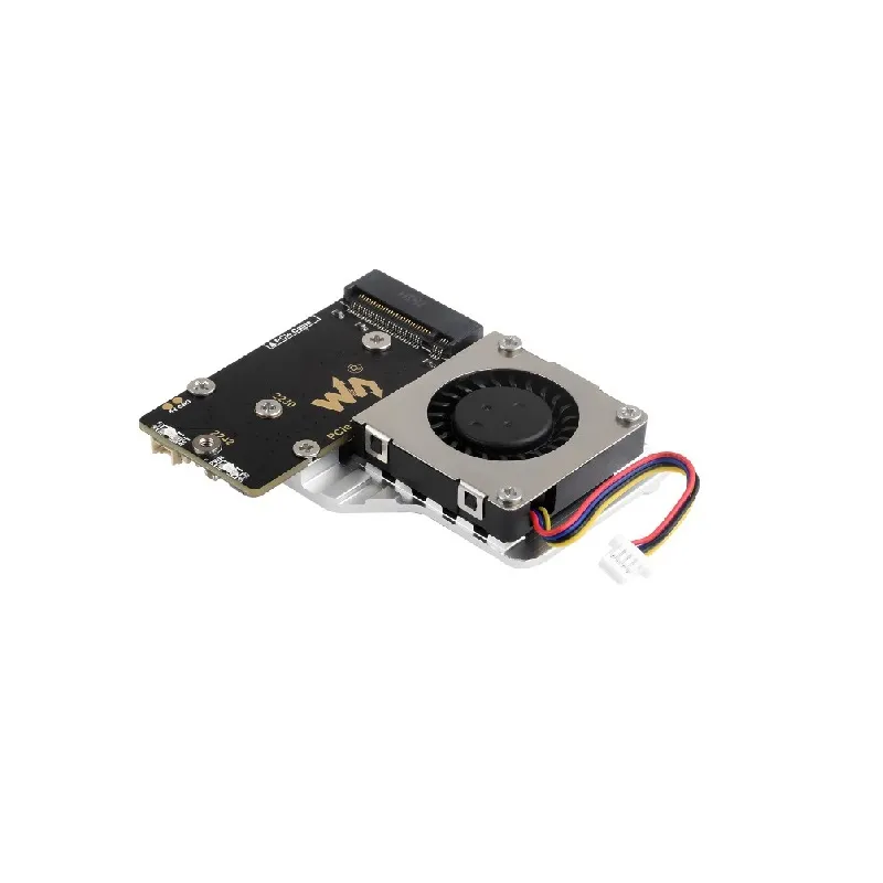 Waveshare PCIe to M.2 NVMe Adapter (E) for Raspberry Pi 5 w/ Fan - Image 4