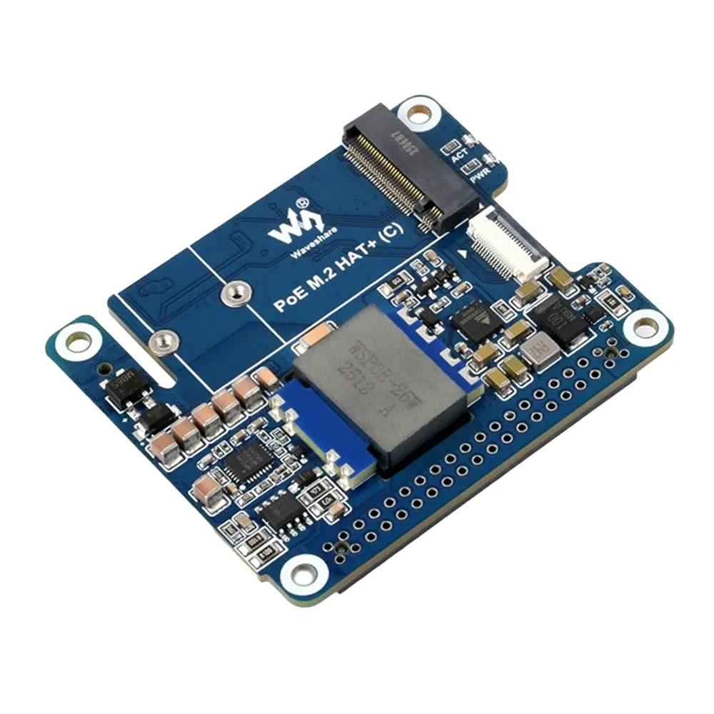 Waveshare PCIe to M.2 NVMe Adapter with PoE (C) for Pi 5
