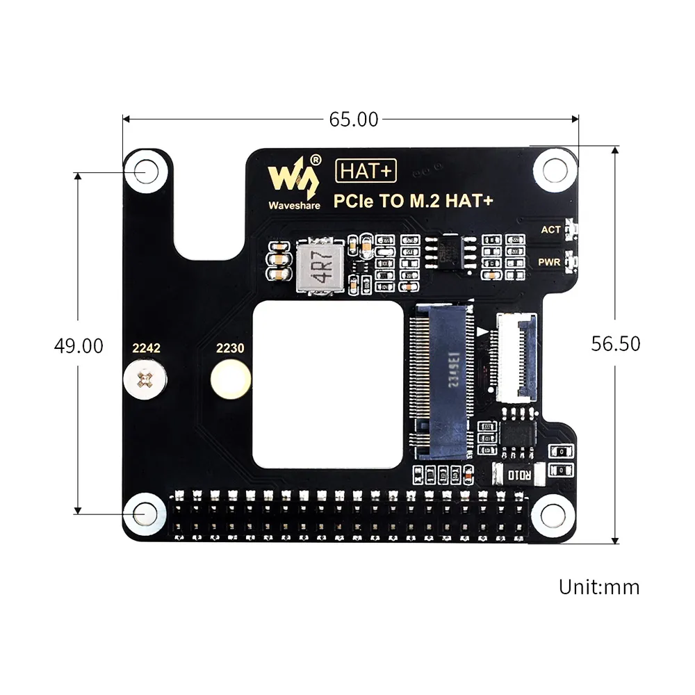 Waveshare PCIe to M.2 NVMe SSD Adapter HAT+ for Raspberry Pi 5 - Image 2