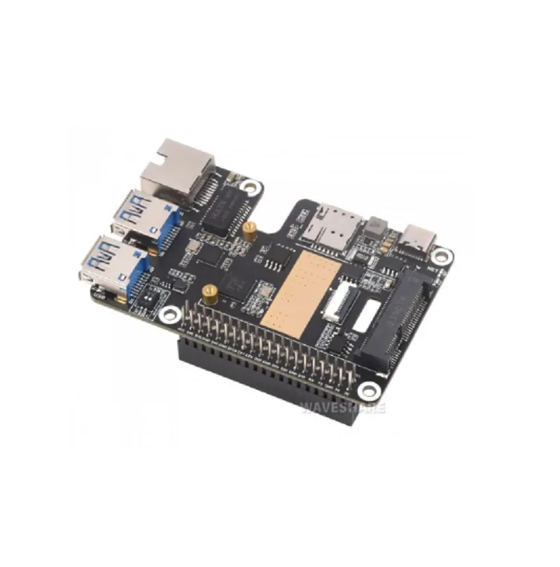 Waveshare PCIe to MiniPCIe/GbE/USB 3.2 Gen1 HAT for Pi 5 - Image 2