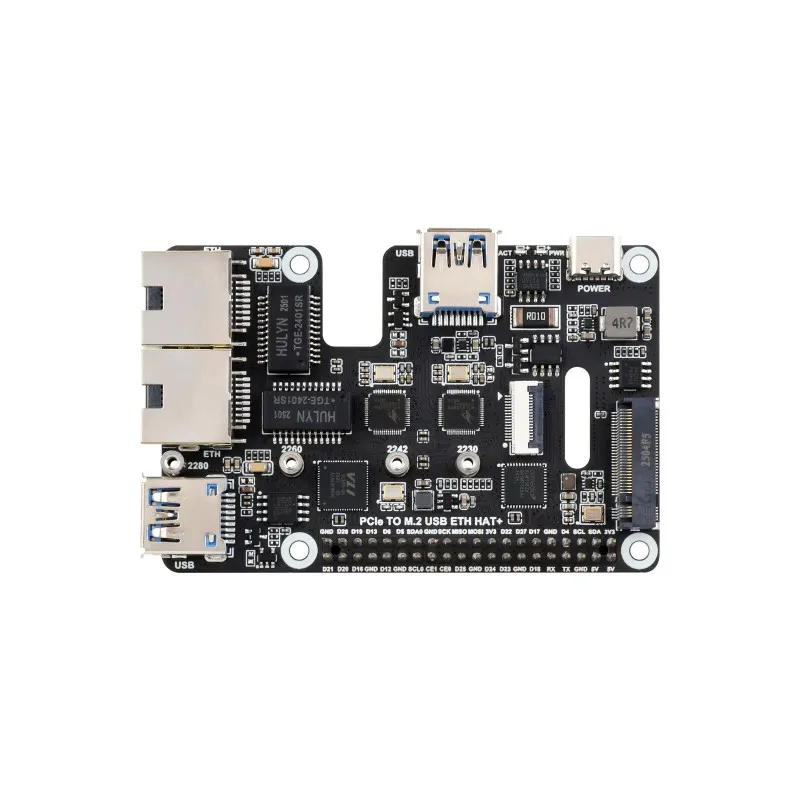 Waveshare PCIe to USB 3.2, 2.5G ETH, M.2 NVMe HAT for Pi 5 - Image 2