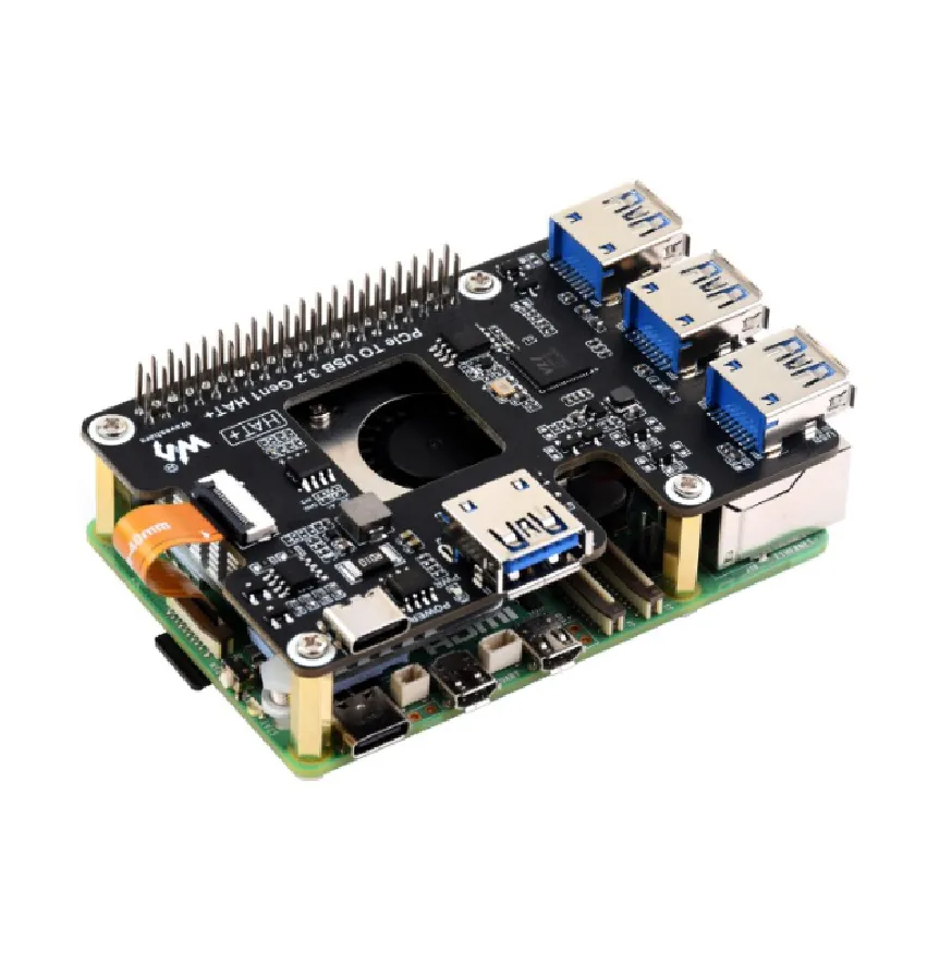 Waveshare PCIe to USB 3.2 Gen1 HAT for Raspberry Pi 5 - Image 4