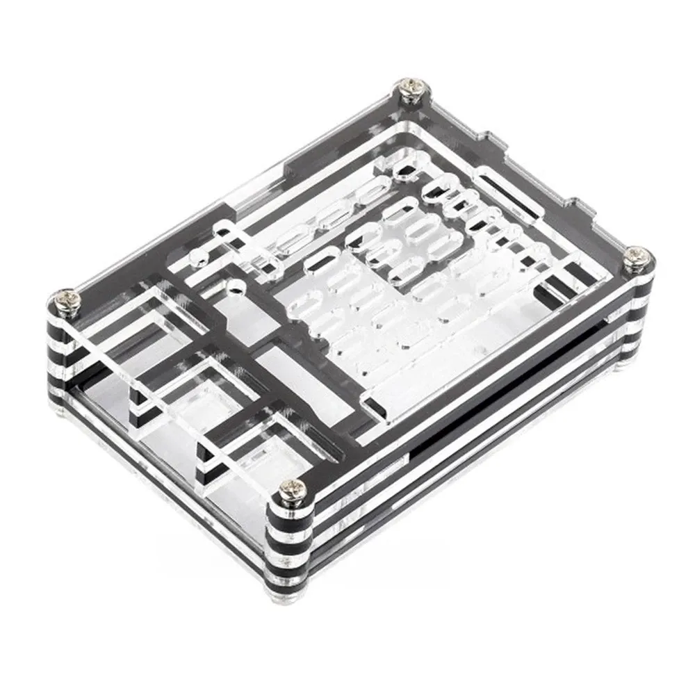 Waveshare Pi 5 Transparent/Black Acrylic Case w/ Cooler Support