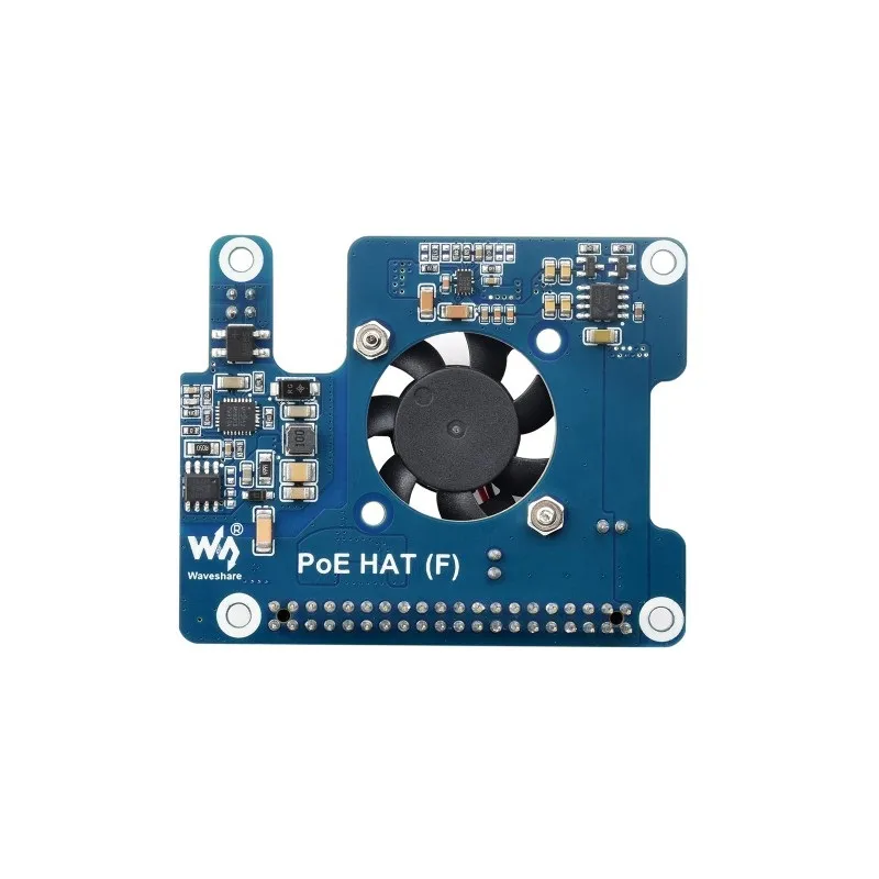 Waveshare PoE HAT (F) for Raspberry Pi 5 w/ Fan & Heatsink - Image 2