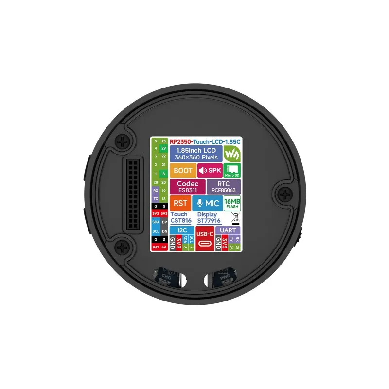 Waveshare RP2350 1.85inch 360x360 Round LCD Dev Board - Image 4