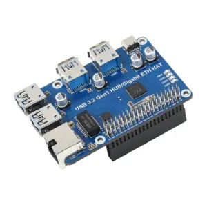 Waveshare USB 3.2 Gen1 Gigabit Ethernet HUB HAT for Pi