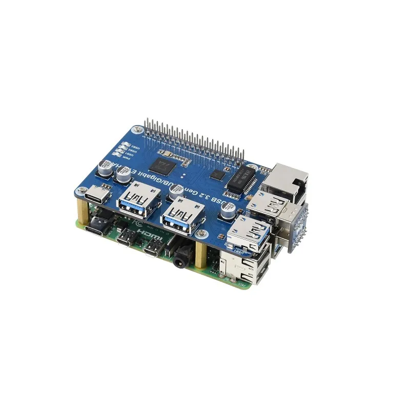 Waveshare USB 3.2 Gen1 Gigabit Ethernet HUB HAT for Pi - Image 2