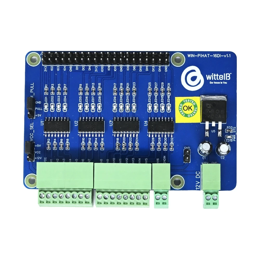 WIN-PIHAT-16DI 16-Ch Digital Input HAT for Raspberry Pi 4/CM4 - Image 2